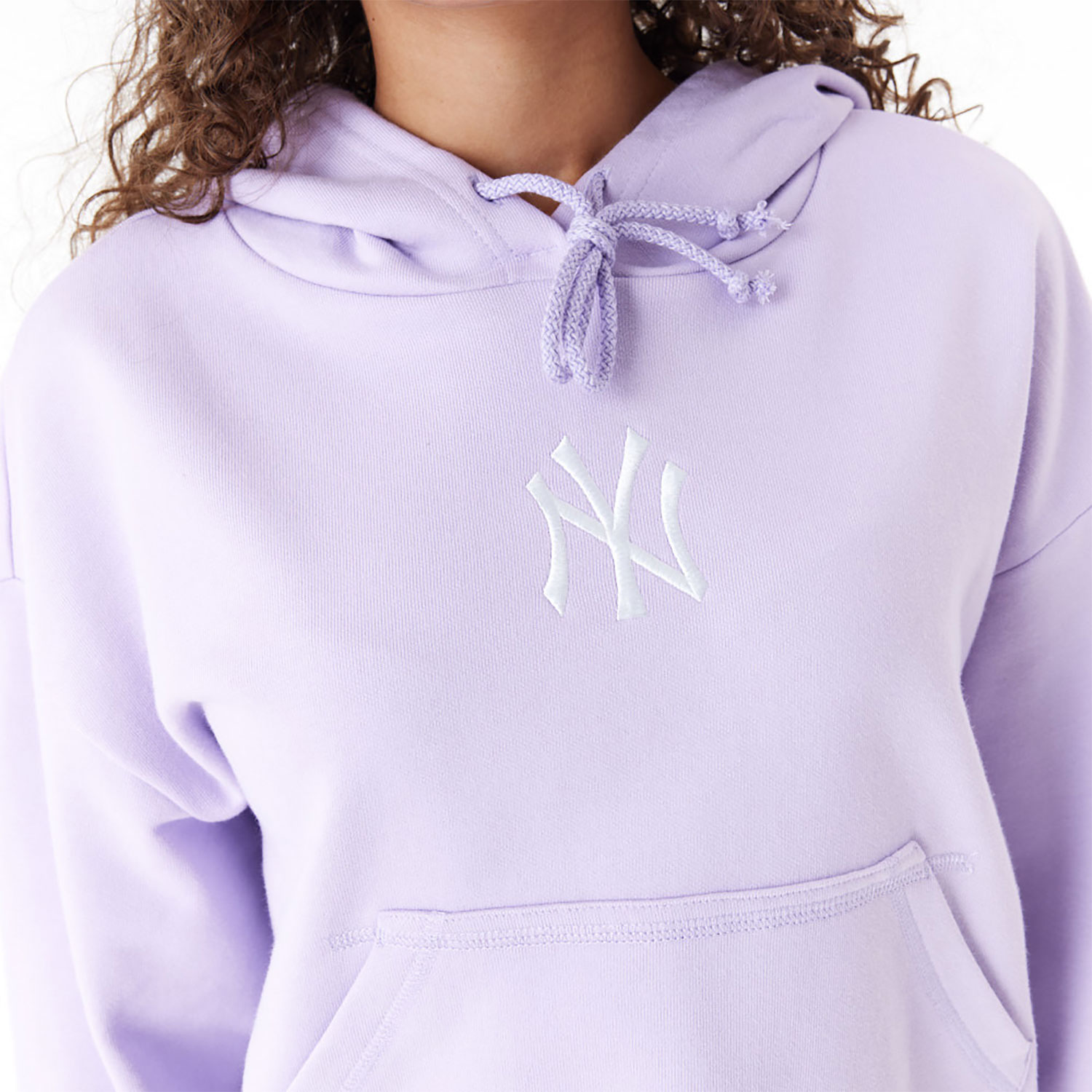 New York Yankees MLB Lifestyle Purple Womens Crop Pullover Hoodie