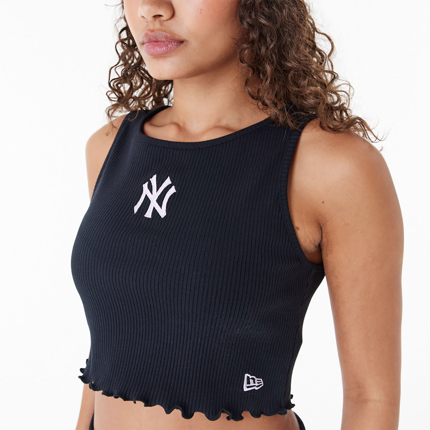 New York Yankees MLB Lifestyle Black Womens Crop Tank Top
