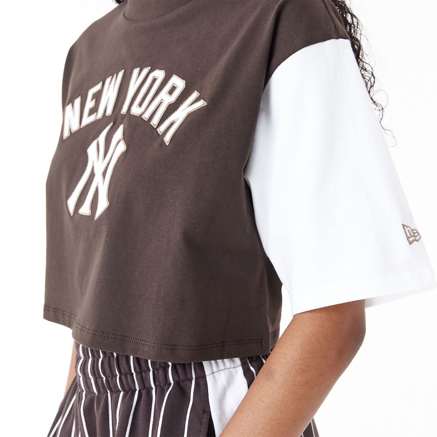New York Yankees MLB Lifestyle Brown Womens Crop T-Shirt