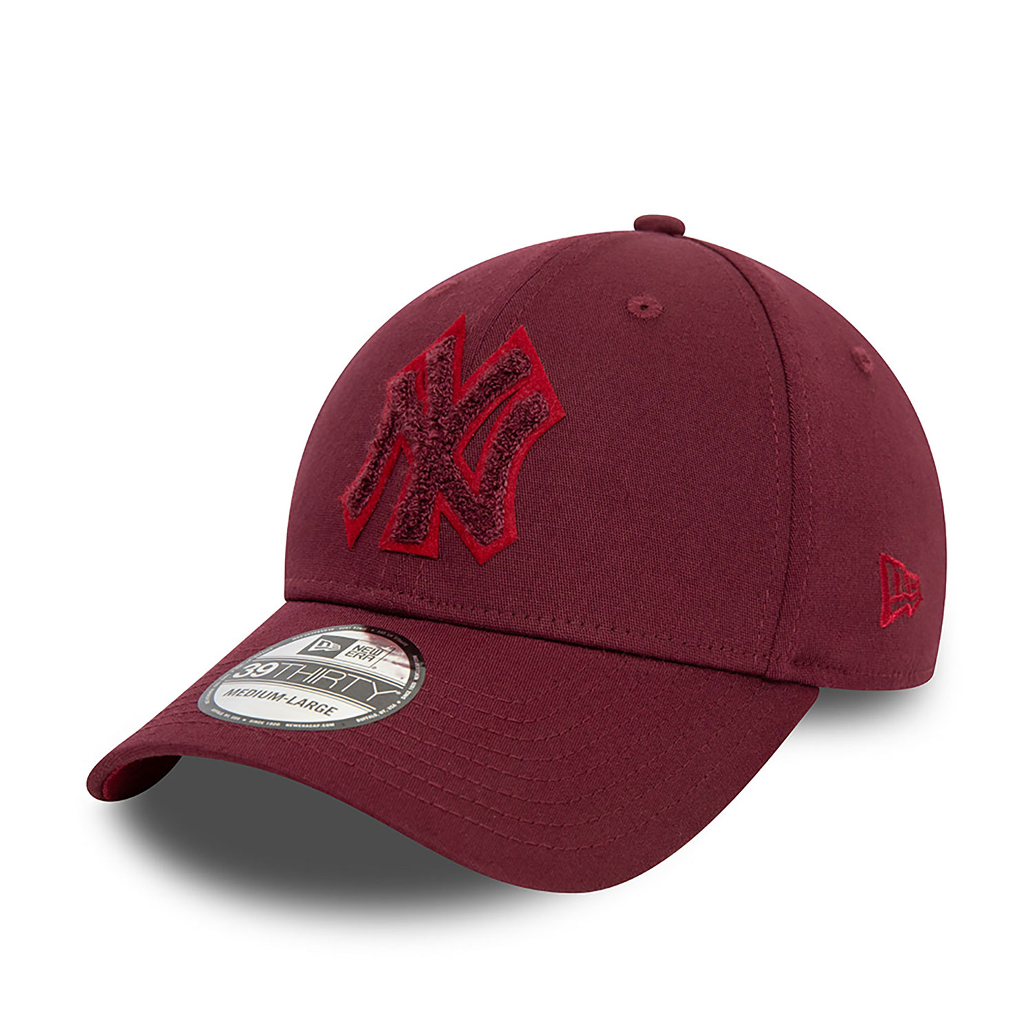 New York Yankees Team Logo Boucle Dark Red 39THIRTY Stretch Fit Cap