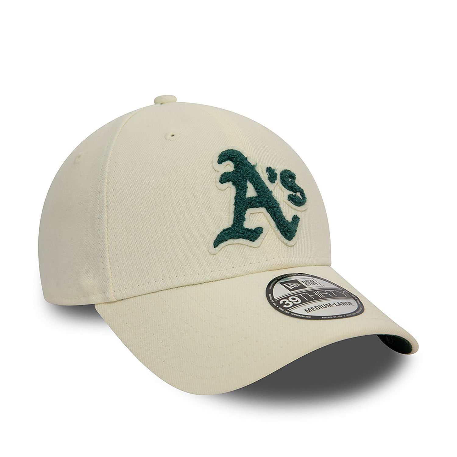 Oakland Athletics Team Logo Boucle Off White 39THIRTY Stretch Fit Cap