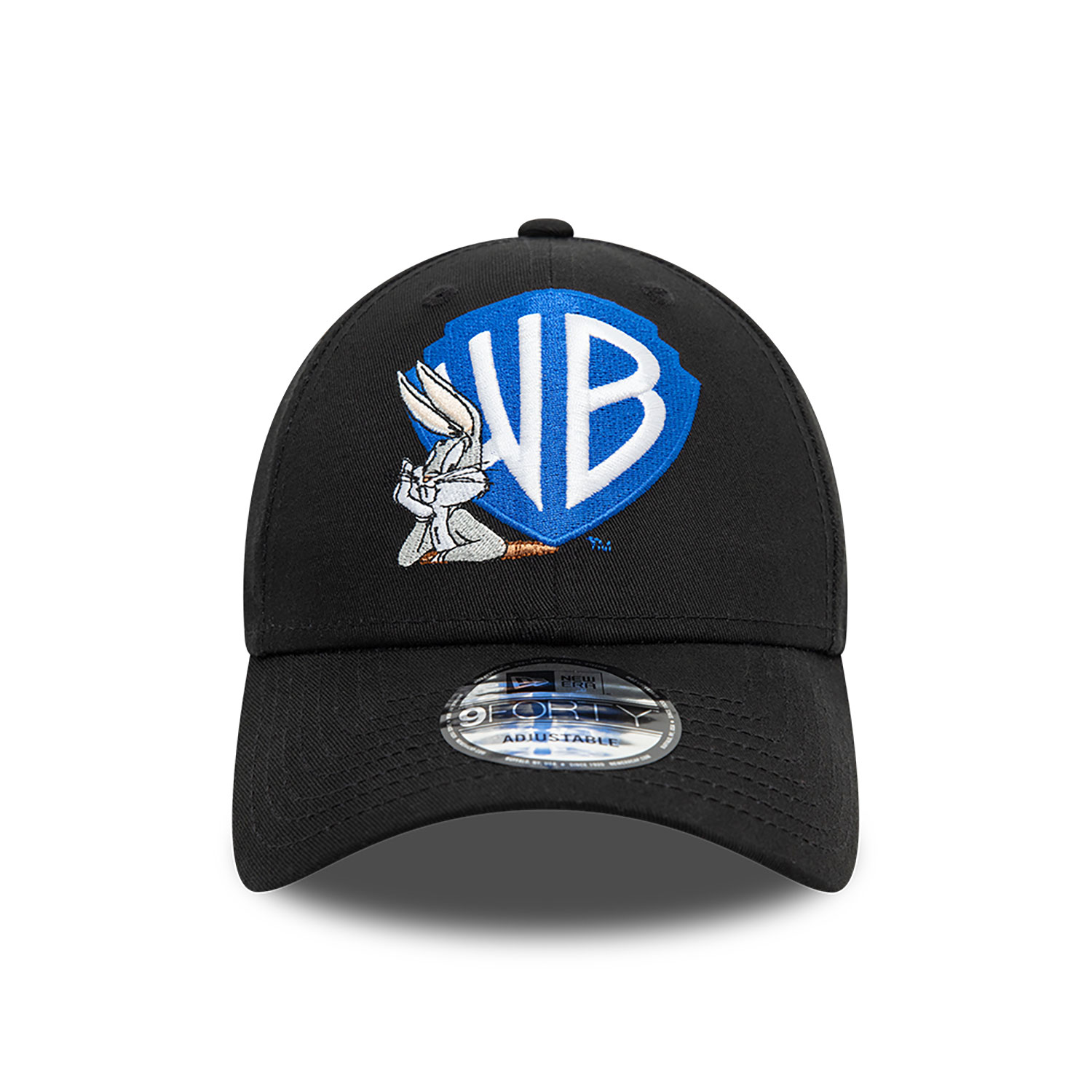 Warner Brothers Shield Logo Bugs Bunny Black 9FORTY Adjustable Cap