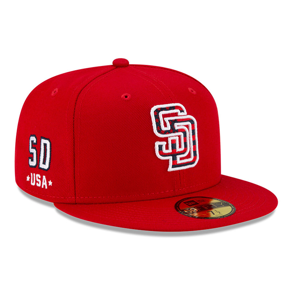 Official New Era San Diego Padres MLB July 4th OnField Scarlet Red