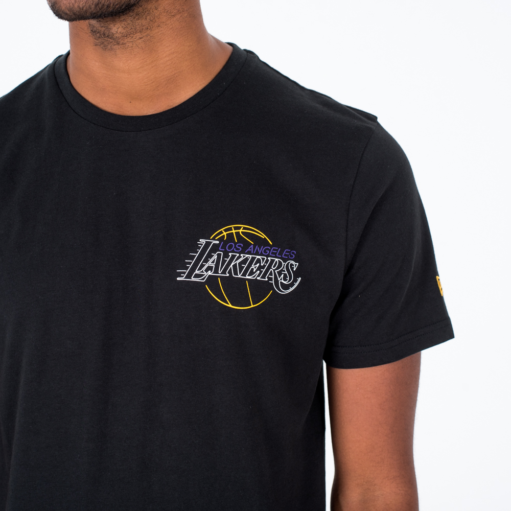 Los Angeles Lakers Neon Lights Black Tee | New Era Cap