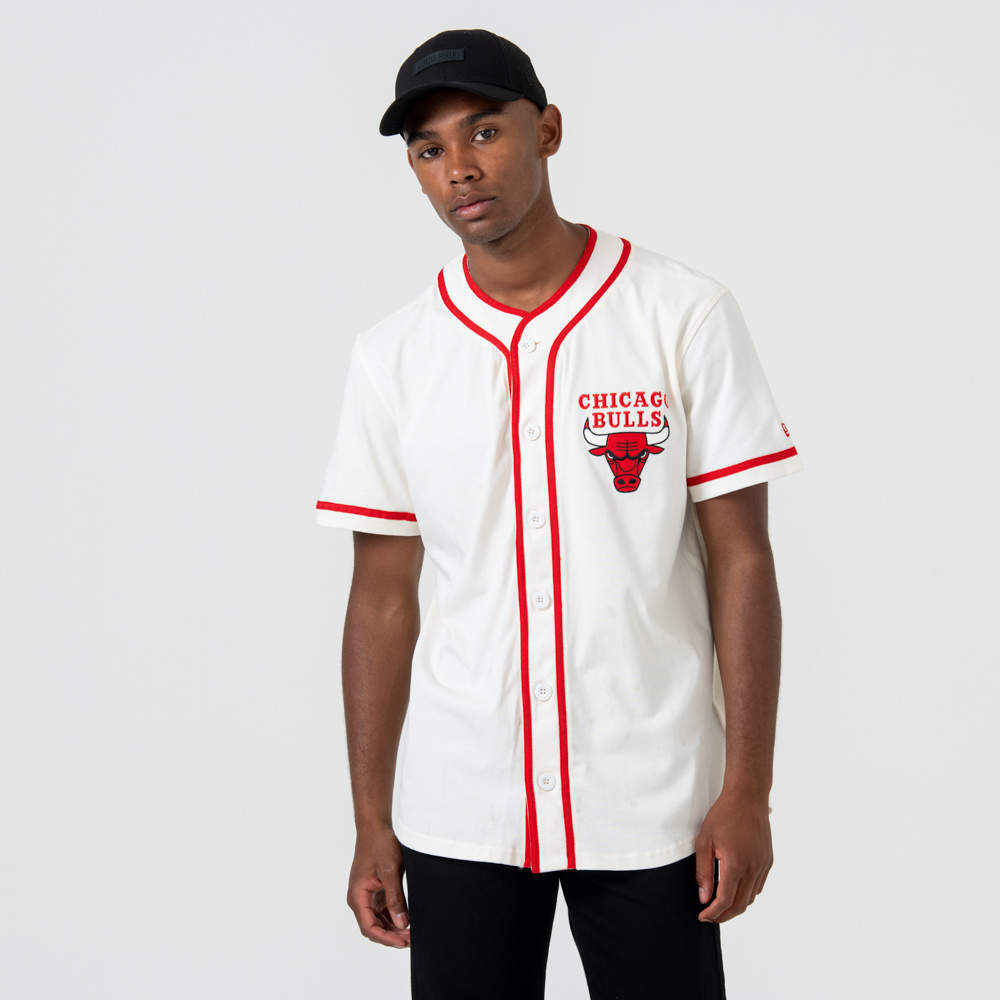 Official New Era Chicago Bulls Button Up T-Shirt A5785_316 | New Era Cap UK