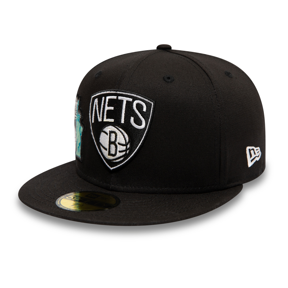Official New Era Brooklyn Nets NBA Side Hit Black 59FIFTY Fitted Cap ...