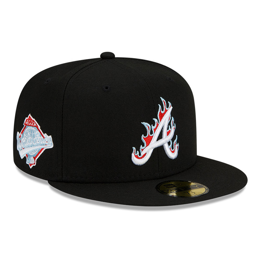 Official New Era Atlanta Braves MLB Team Fire Black 59FIFTY Fitted Cap ...