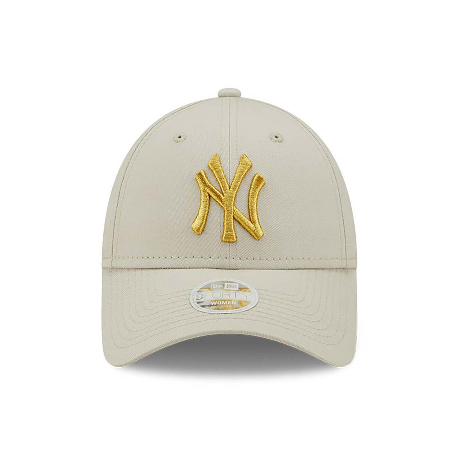 New York Yankees Womens Metallic Logo Cream 9FORTY Adjustable Cap
