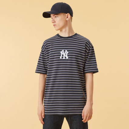 New Era New York Yankees oversized stripe t-shirt in red