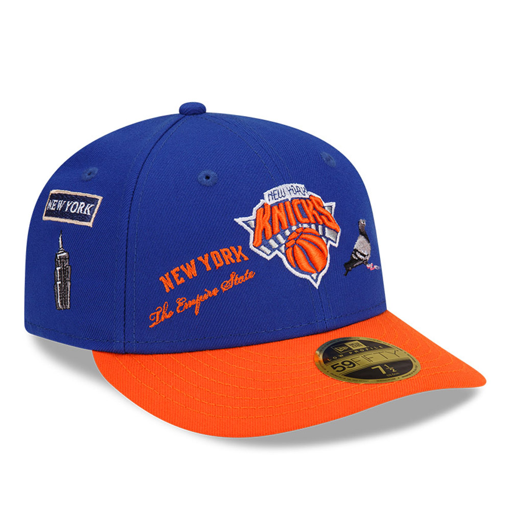 Official New Era New York Knicks NBA Staple Orange 59FIFTY Low Profile ...