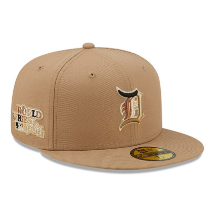 Official New Era Detroit Tigers MLB Leopard Team Camel 59FIFTY Fitted Cap  B5129_259