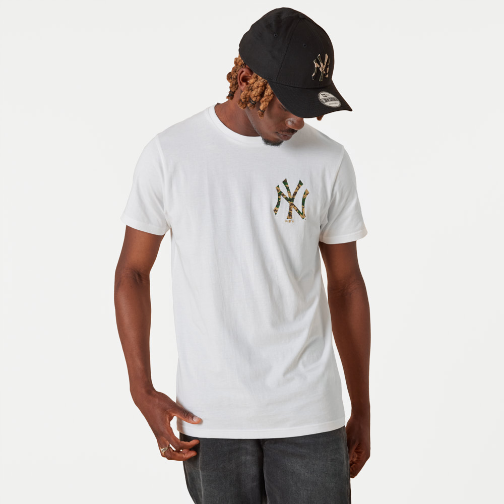 Official New Era New York Yankees MLB Seasonal Left Chest White T-Shirt ...