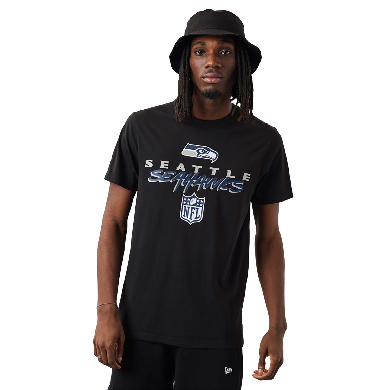 Official New Era Seattle Seahawks NFL Script Black T-Shirt B6978_B96 ...