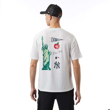 Official New Era New York Yankees MLB Heritage Digital Teal Oversized T- Shirt B3098_282 B3098_282