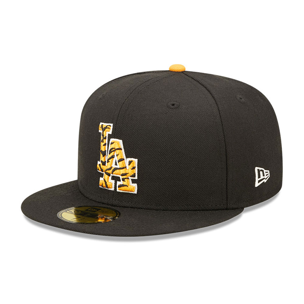 LA Dodgers Tiger Fill Black 59FIFTY Fitted Cap