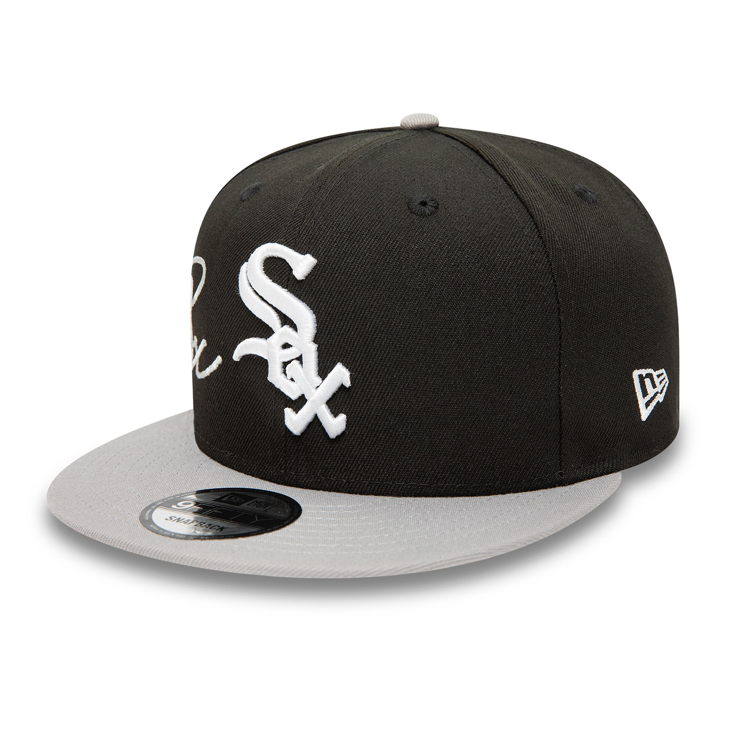 Chicago White Sox Side Font Black 9FIFTY Snapback Cap