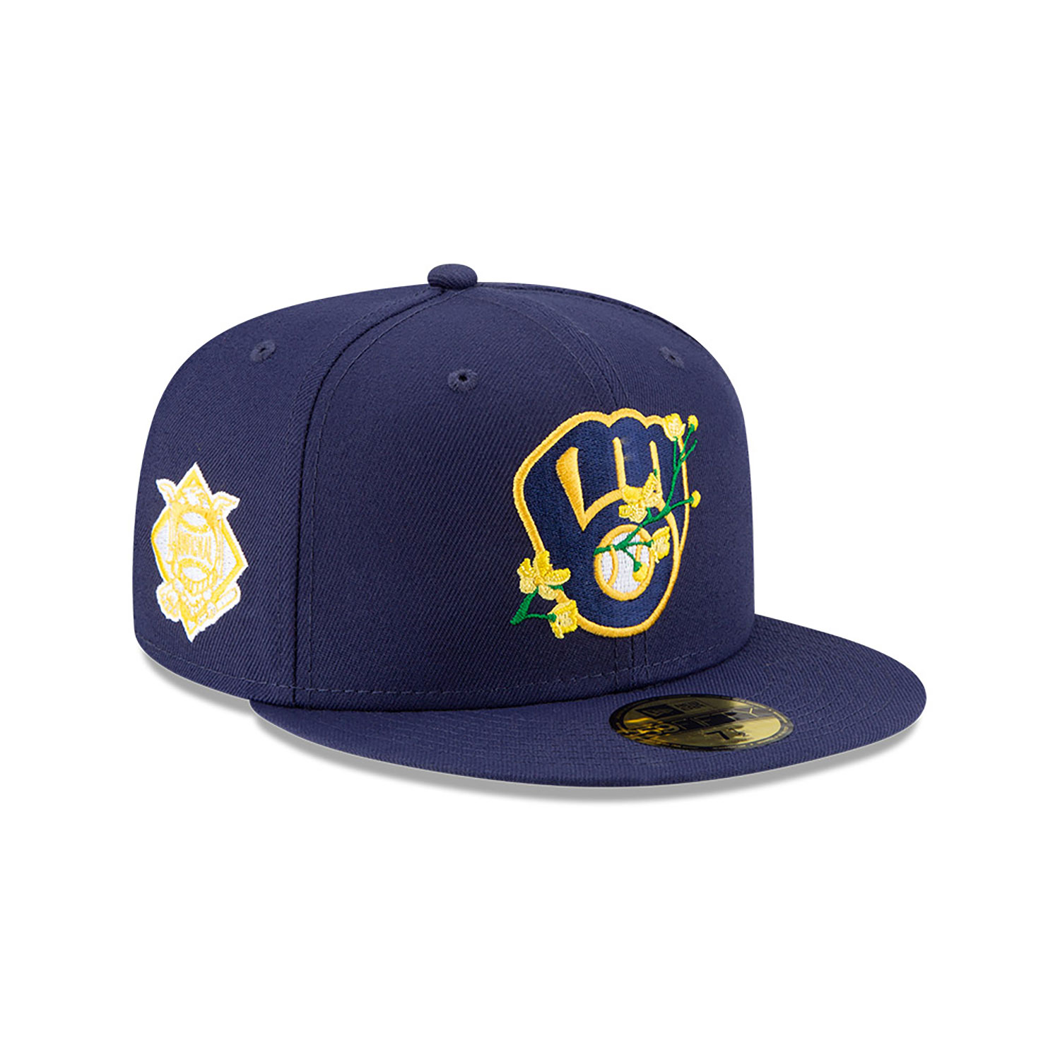 Official New Era Milwaukee Brewers MLB Side Patch Bloom Light Blue