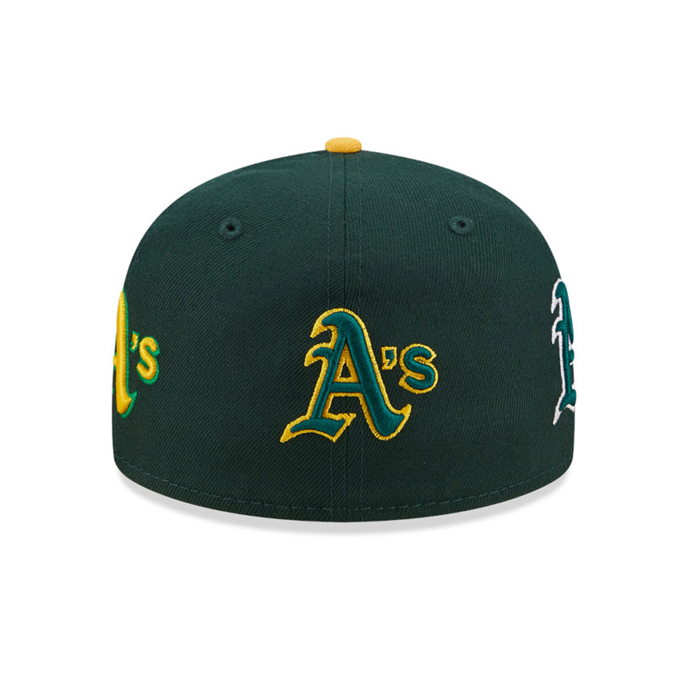 Official New Era Oakland Athletics MLB All Over Logo Dark Green Low