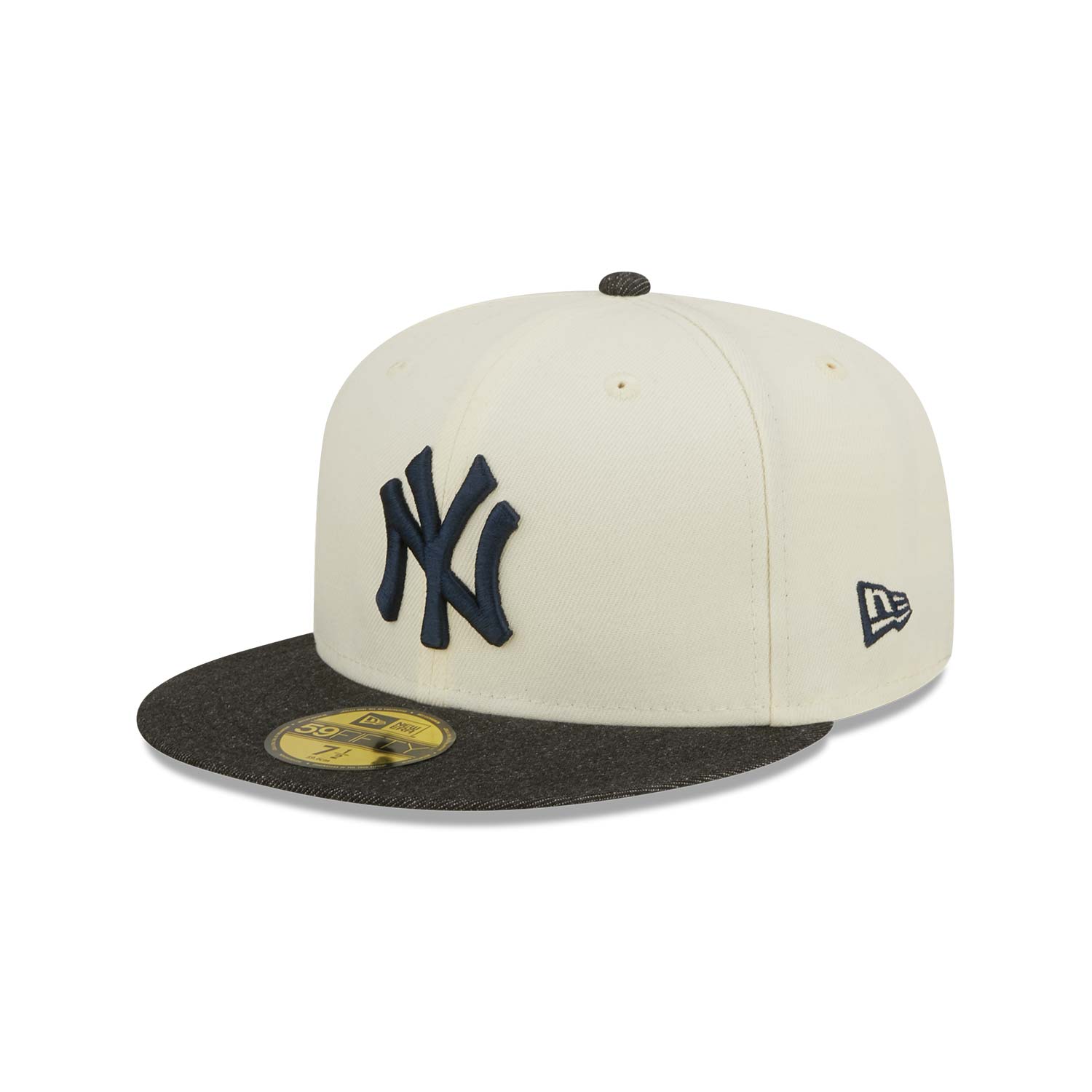 New York Yankees MLB Black Denim Chrome White 59FIFTY Fitted Cap