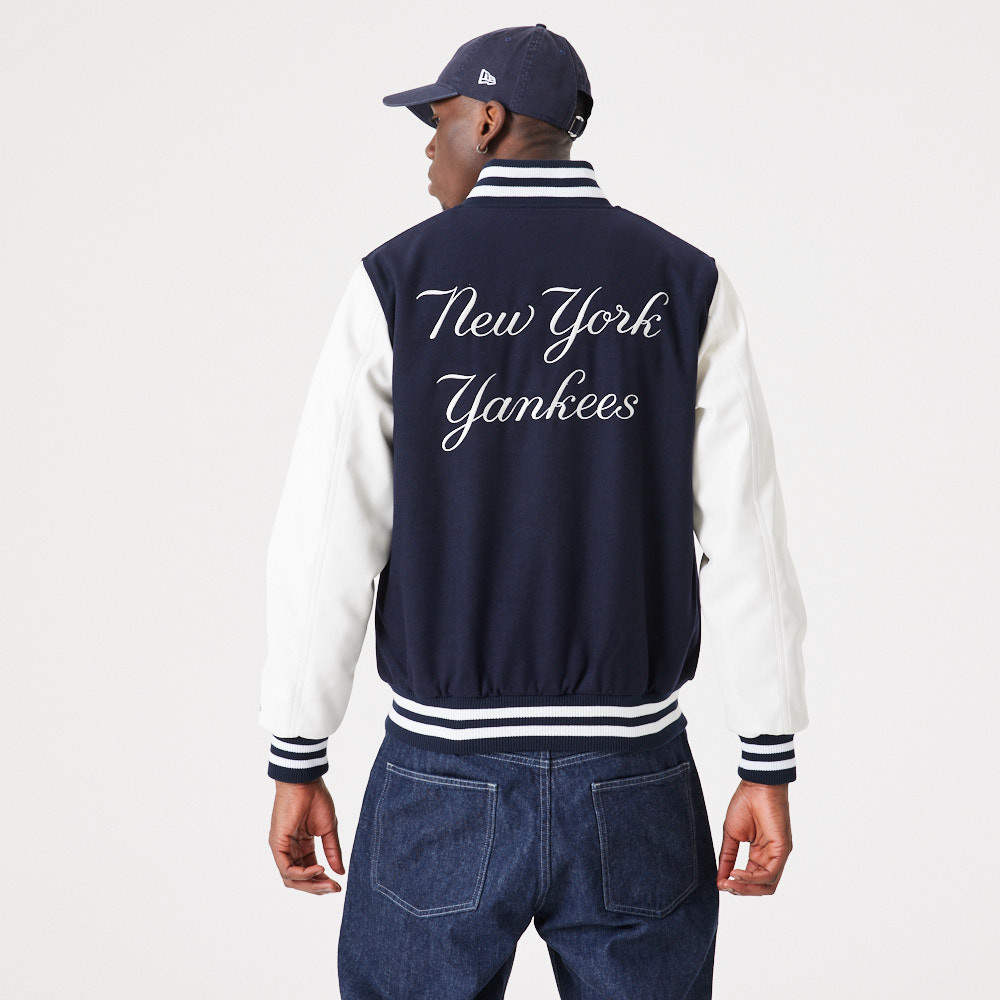 New Era MLB WORDMARK VARSITY JACKET NEW YORK YANKEES Blue - NAVY