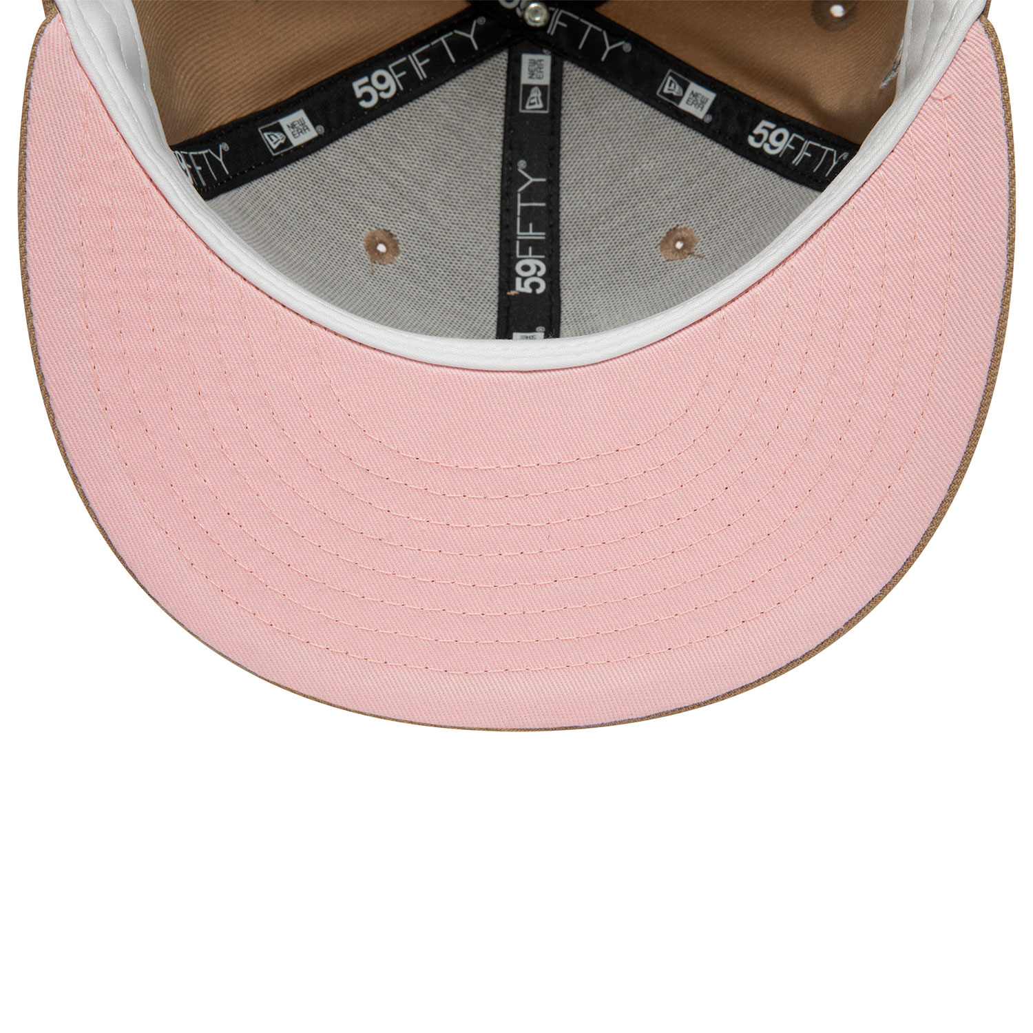 New Era Dodgers Brown DuckCanvas Pink UV Side Patch 59FIFTY Fitted Hat 7  1/8 NEW