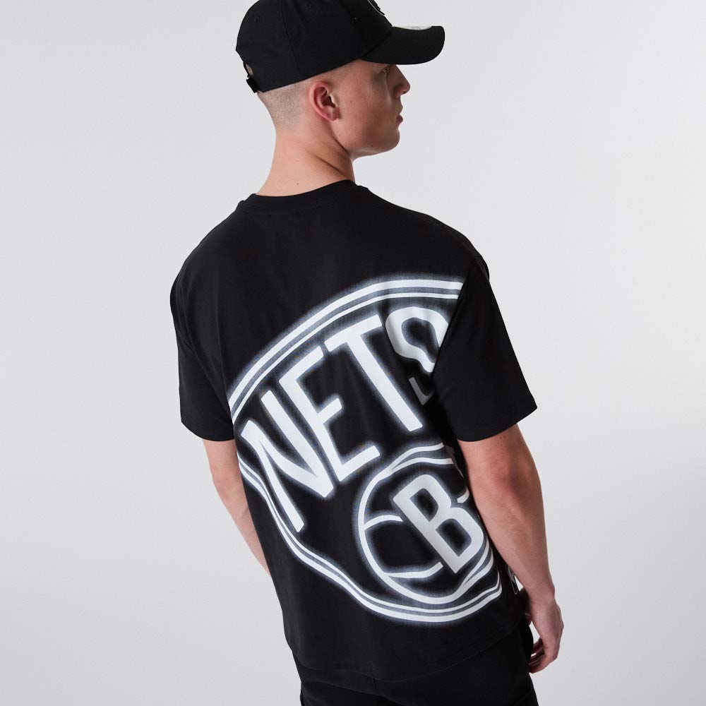 Brooklyn Nets Neon Oversized Black T-Shirt