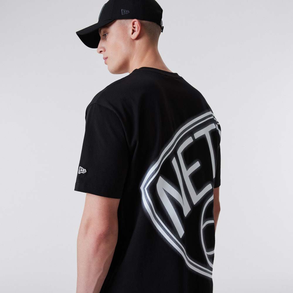 Brooklyn Nets Neon Oversized Black T-Shirt