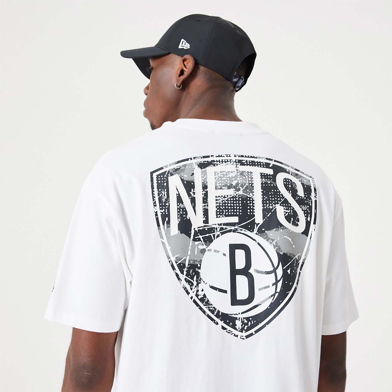 NBA Brooklyn Nets Oversize Mesh White Tee