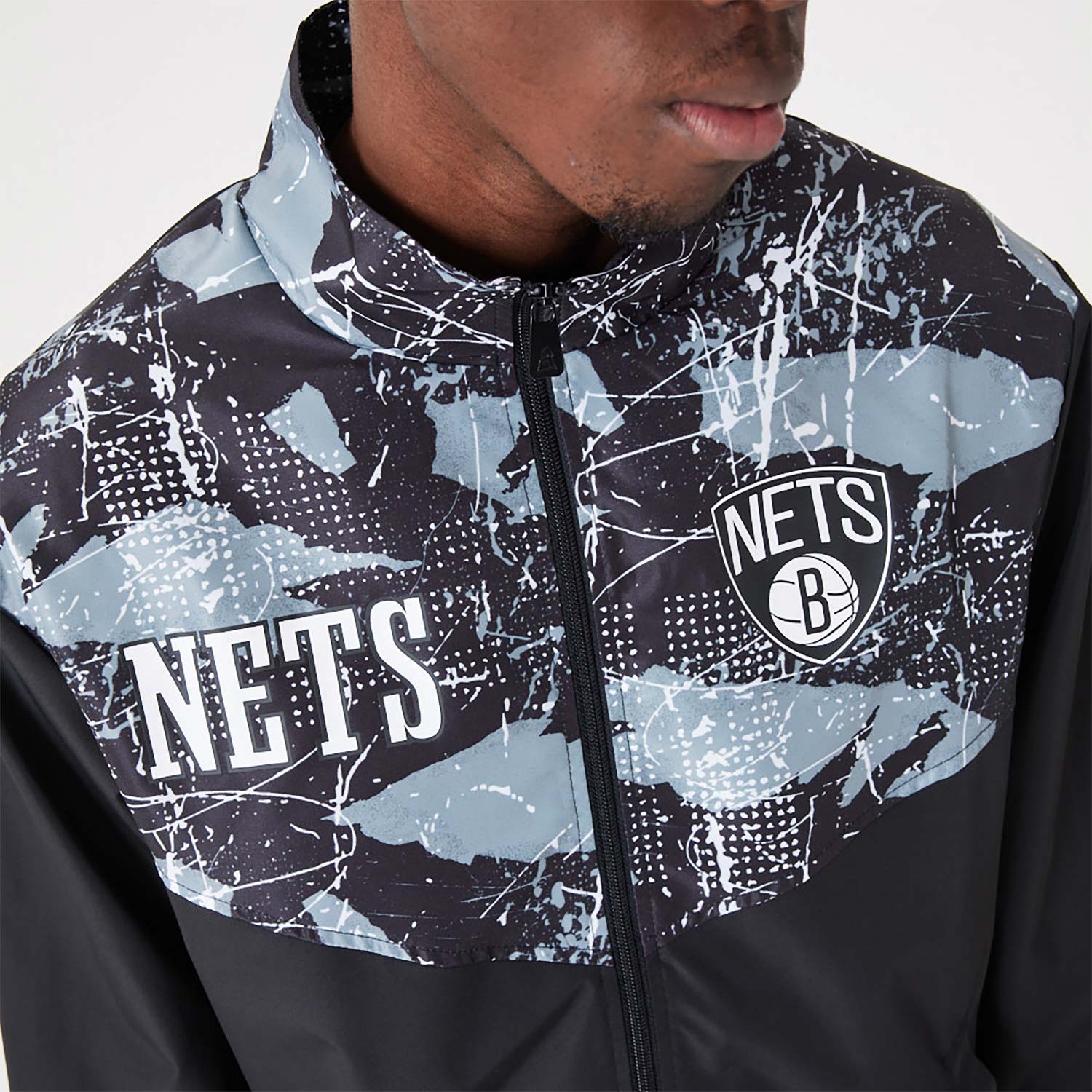 Brooklyn Nets NBA All Over Print Black Track Jacket
