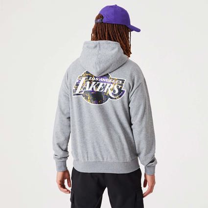 Official New Era LA Lakers NBA Seasonal Infill Black Hoodie