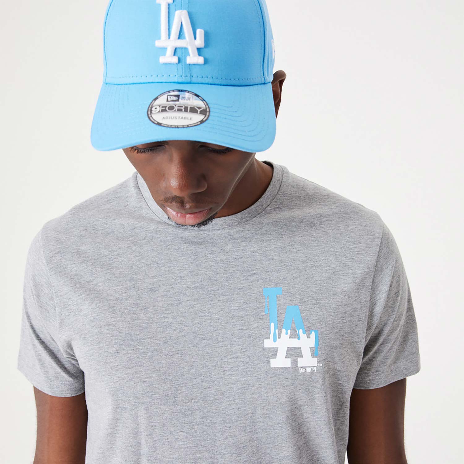 T-Shirt LA Dodgers MLB Drip Logo grigia