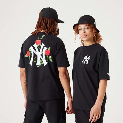New Era New York Yankees oversized mesh t-shirt in black
