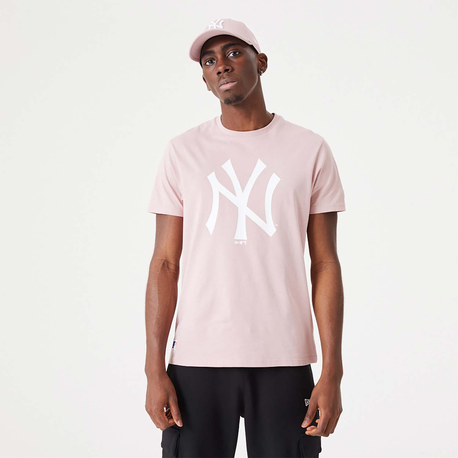 Cotton T-shirt with Yankees™ patch in pink