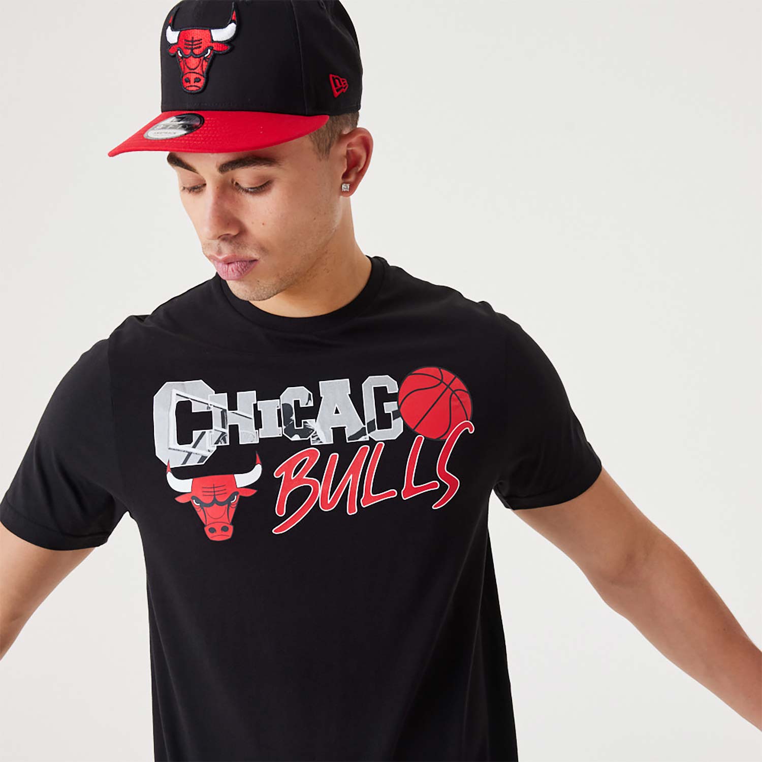 Official New Era NBA Infill Graphic Chicago Bulls Black Tee B9293_605 ...