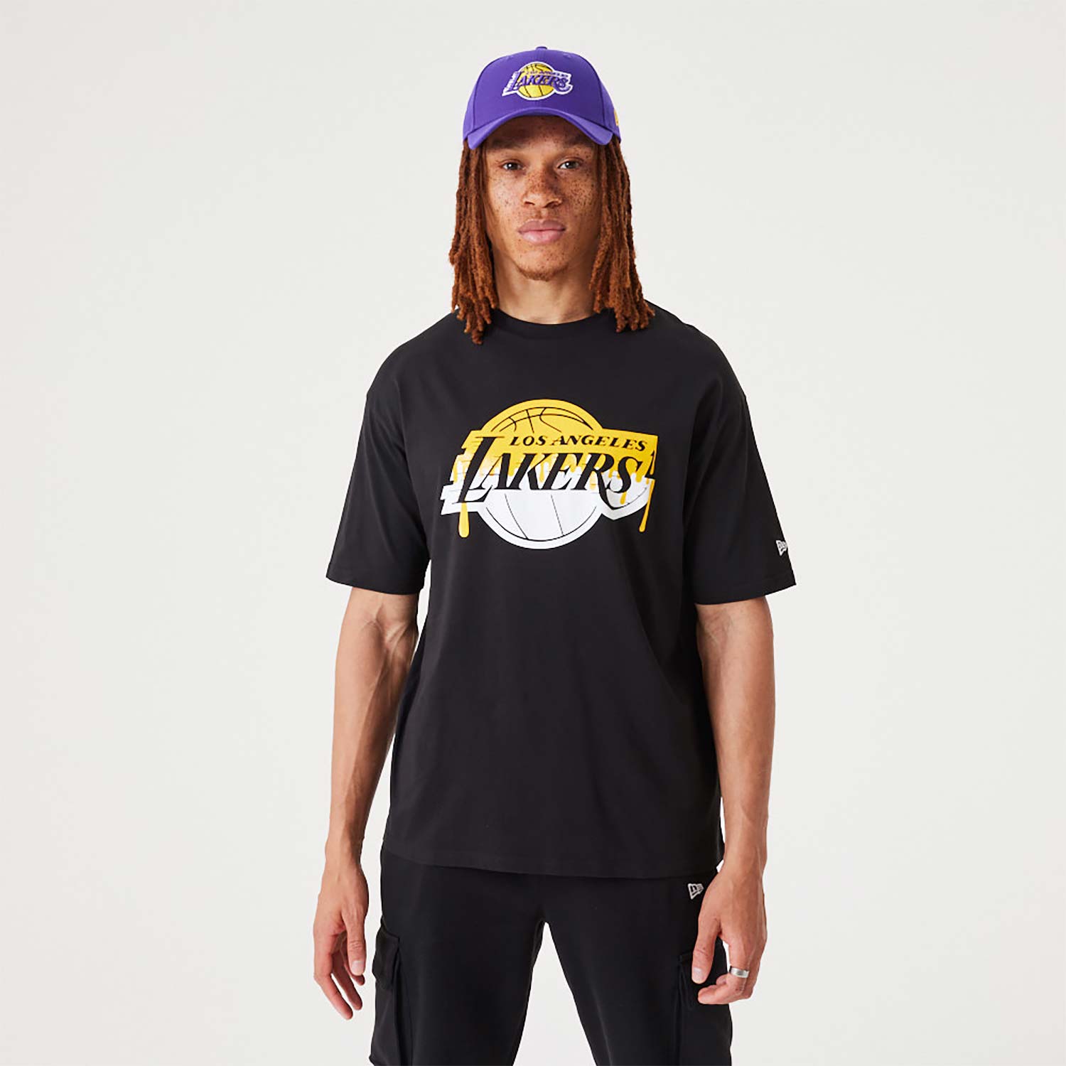 LA Lakers NBA Drip Logo Black T-Shirt