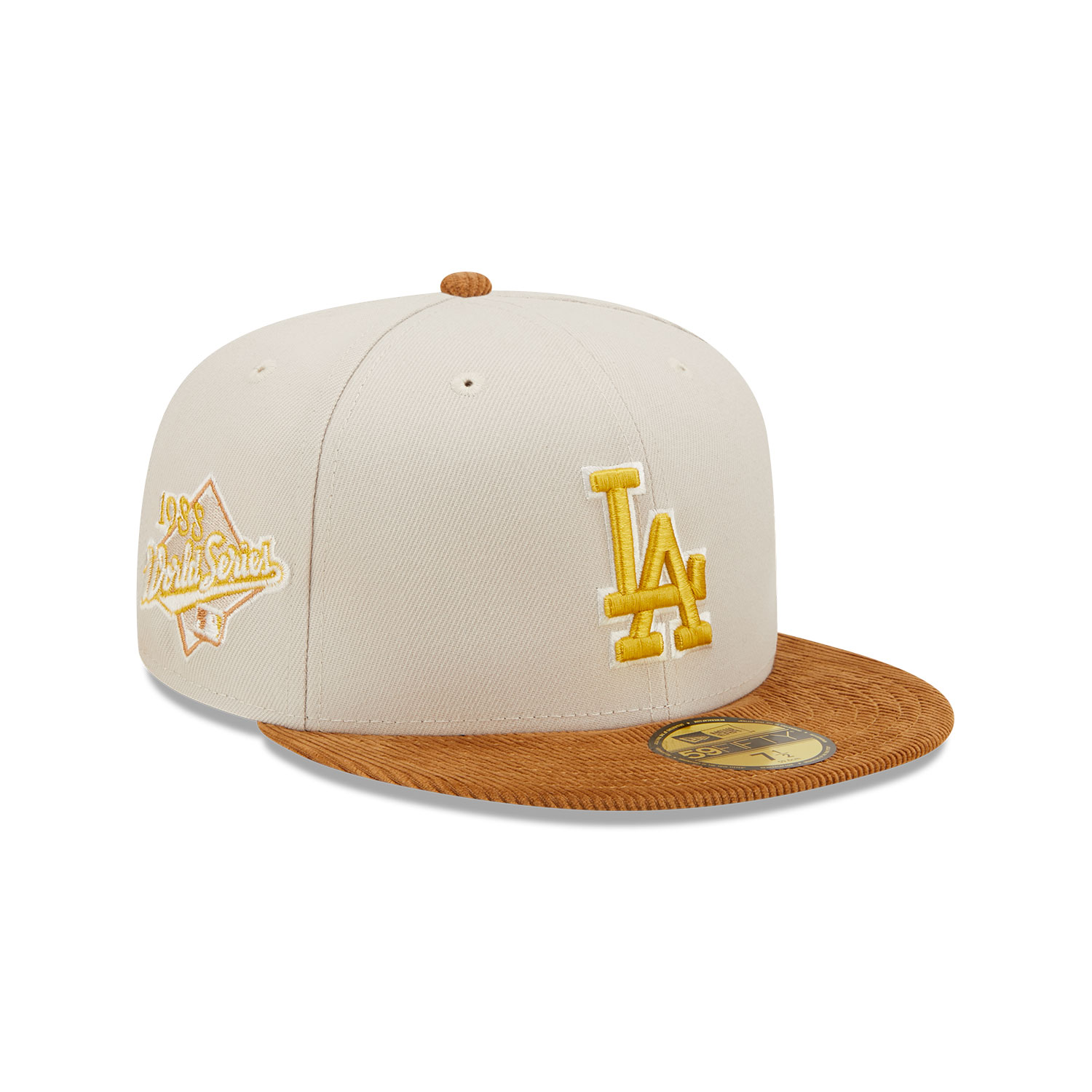 LA Dodgers Cord Visor Stone 59FIFTY Fitted Cap