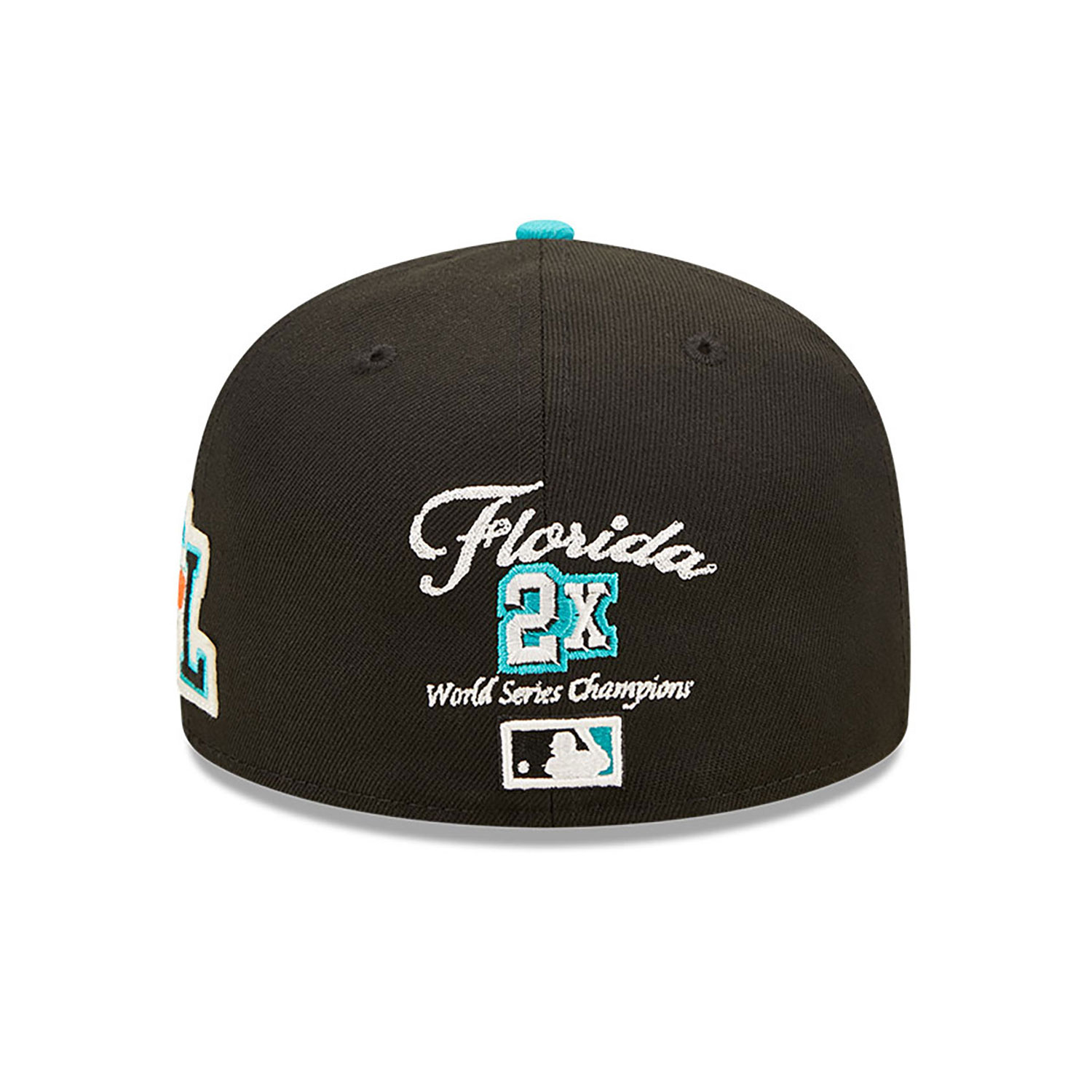 Florida Marlins NE Letterman Black 59FIFTY Fitted Cap