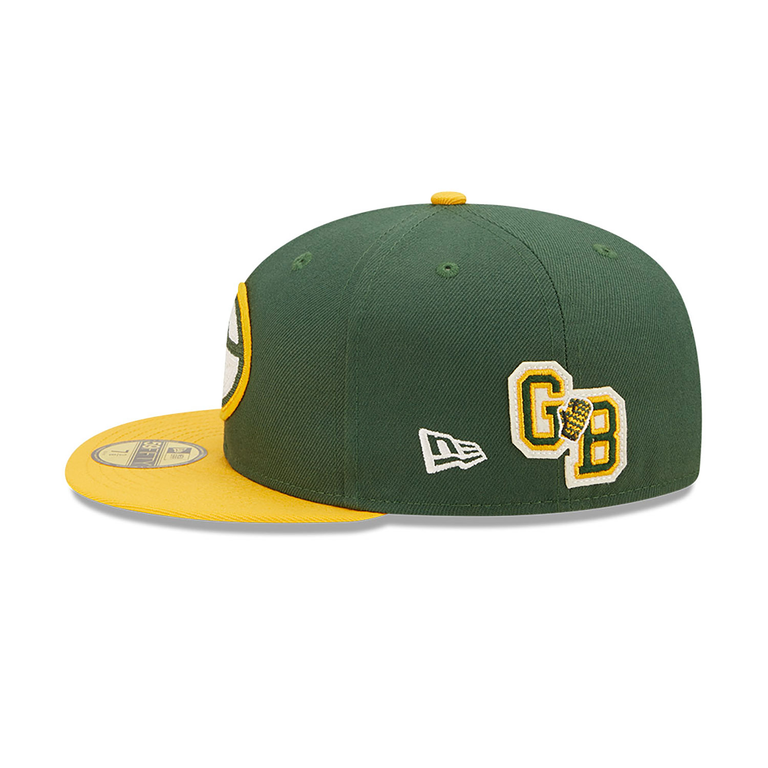 Green Bay Packers NE Letterman Dark Green 59FIFTY Fitted Cap