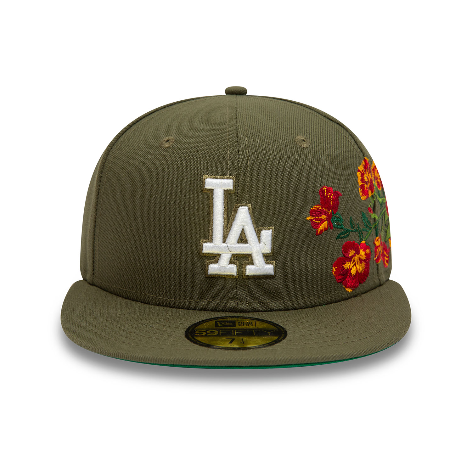 LA Dodgers MLB Floral Dark Green 59FIFTY Fitted Cap