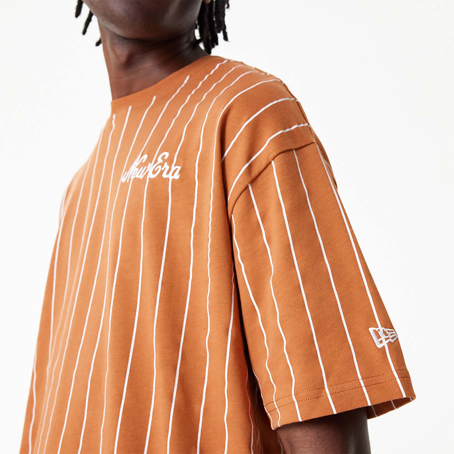 New Era Pinstripe Orange Oversized T-Shirt