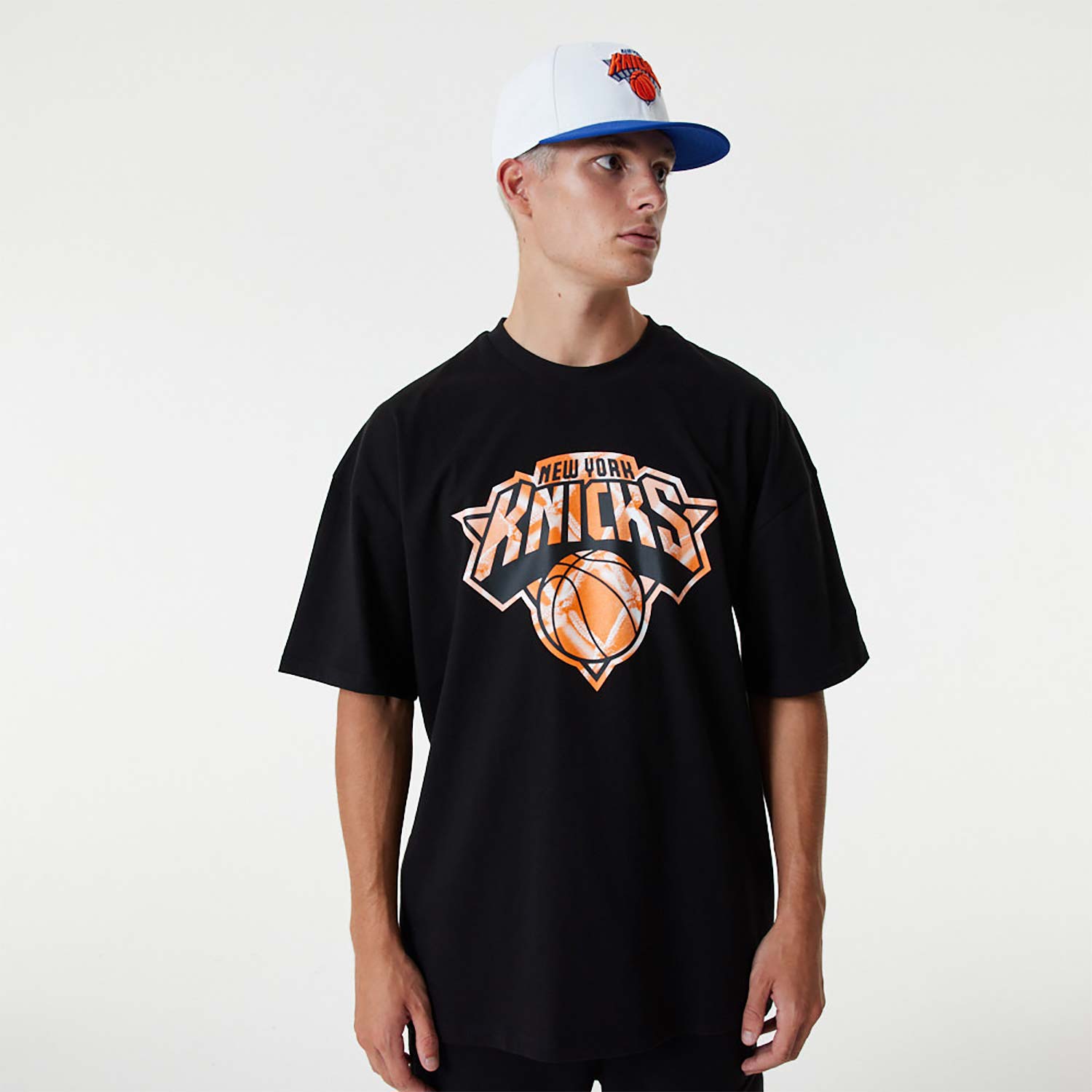 T-shirt oversize New York Knicks NBA Infill Logo Nera