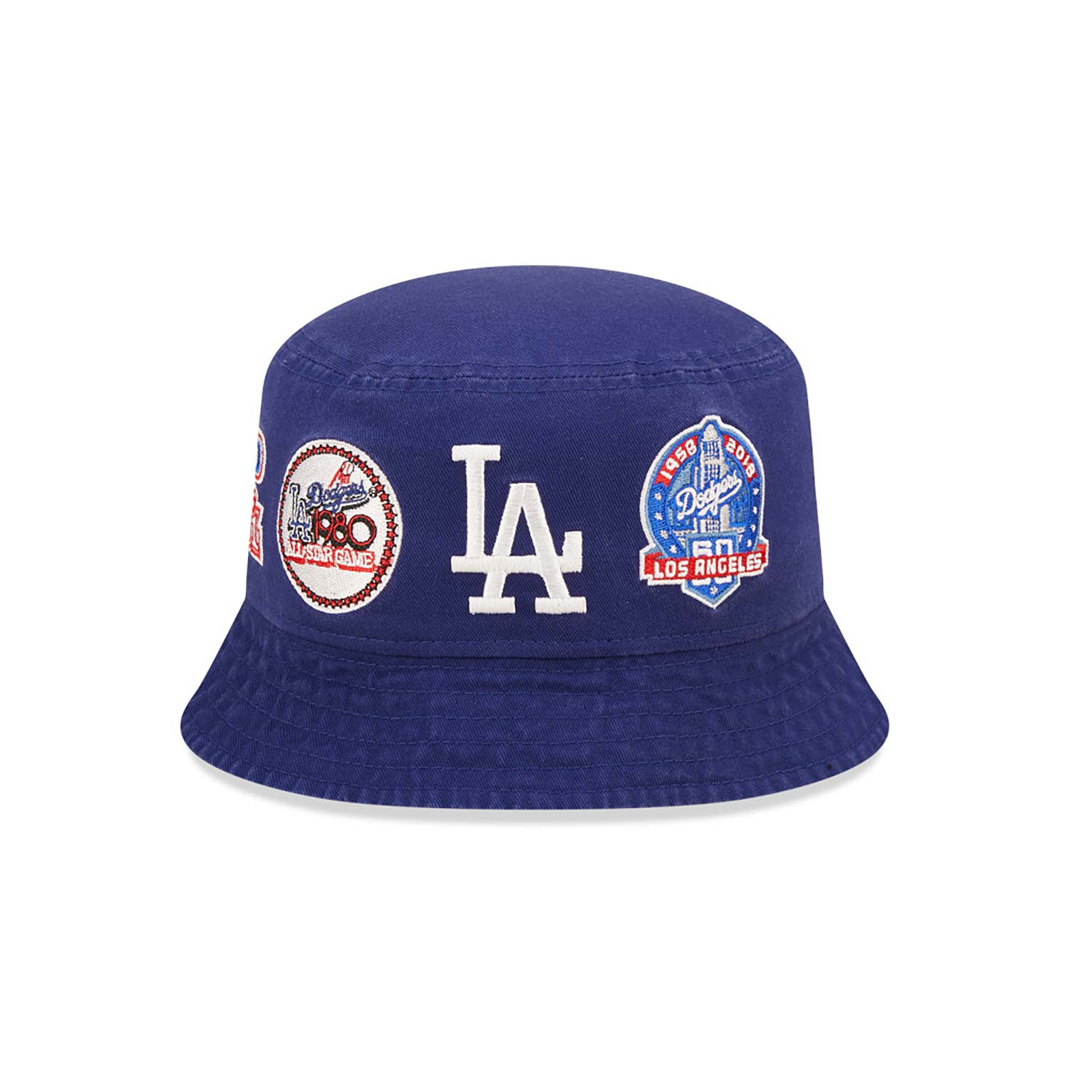 LA Dodgers Cooperstown Multi Patch Blue Bucket Hat