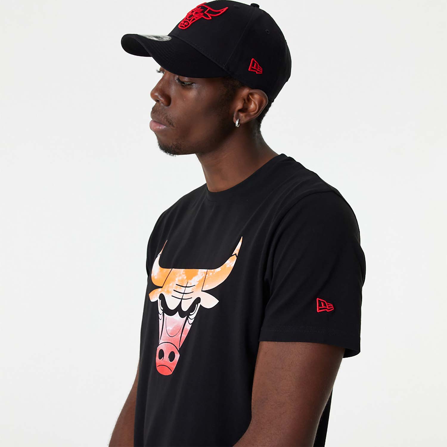 Chicago Bulls NBA Sky Print Black T-Shirt