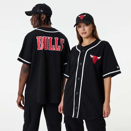 Official New Era NBA Baseball Jersey Chicago Bulls T-Shirt C2_227 C2_227