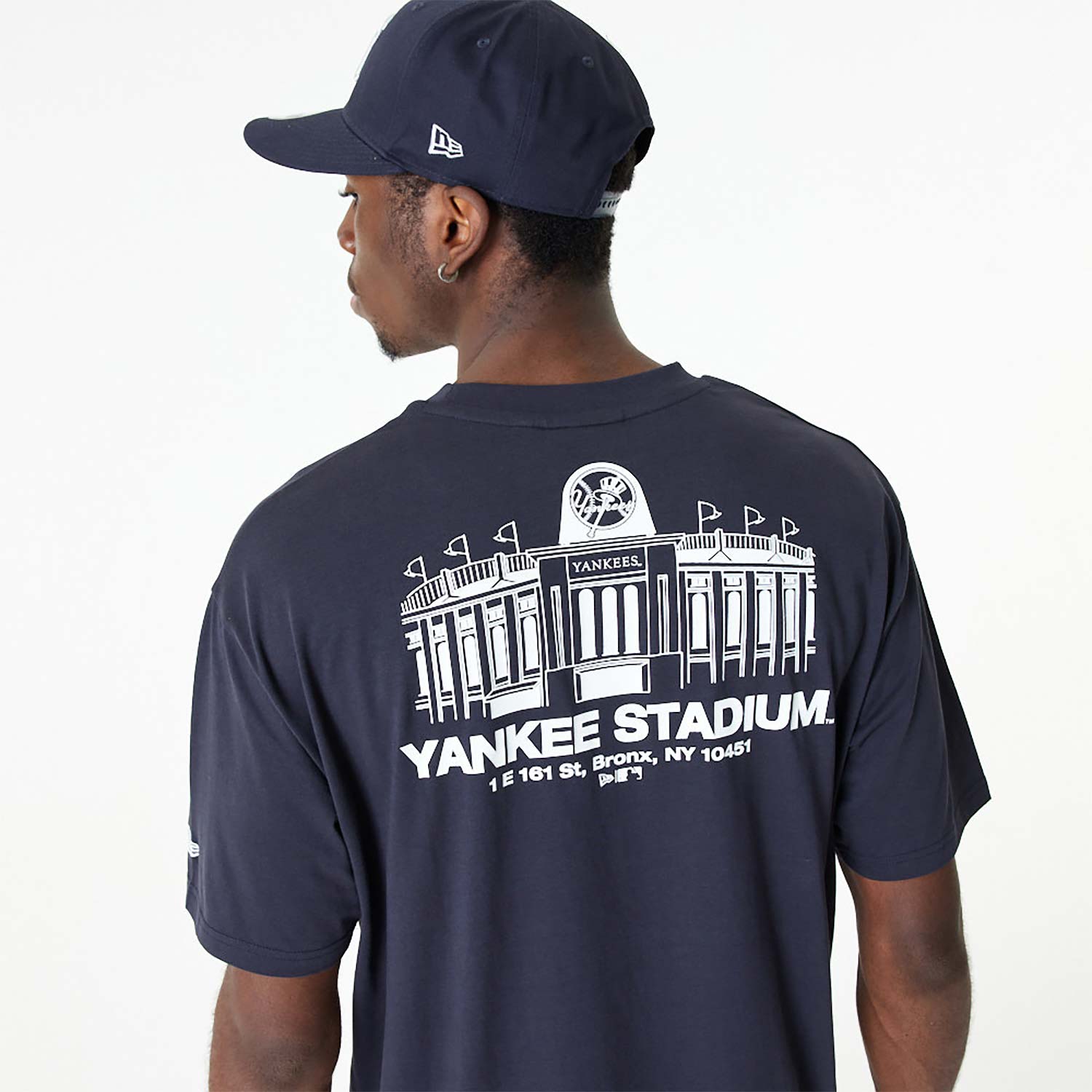 New York Yankees MLB Stadium Graphic Blue Oversized T-Shirt