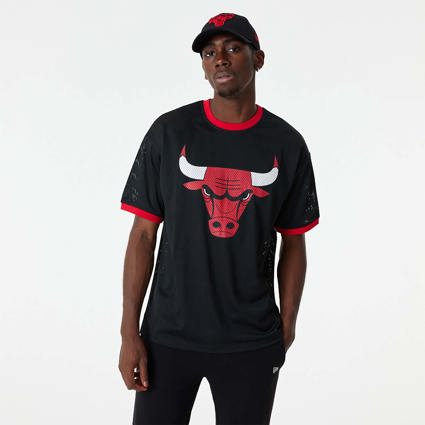 T-Shirt New Era Team Logo Oversized NBA Chicago Bulls - Black - men´s 