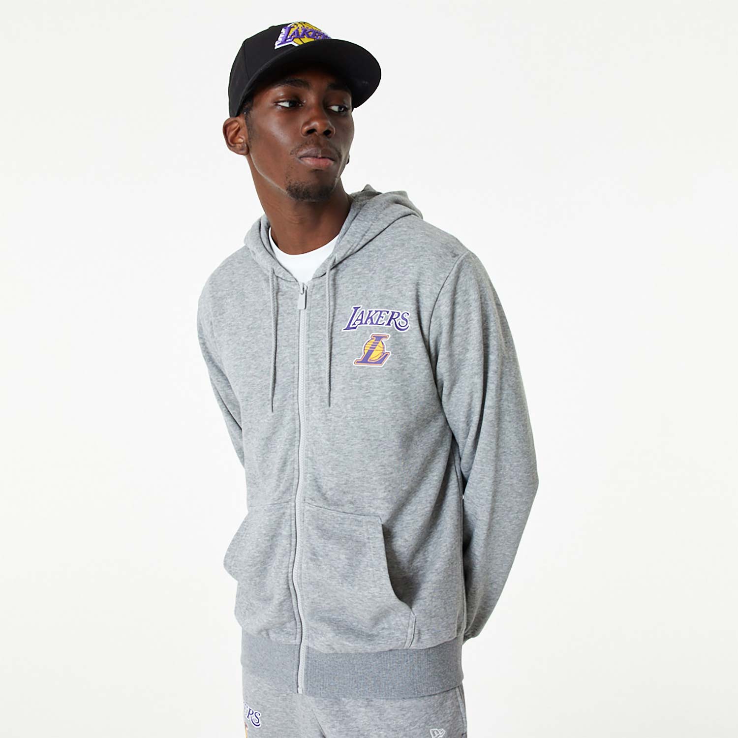 Hoodies and sweatshirts New Era LA Lakers NBA Essentials Full Zip Hoodie  Medium Grey