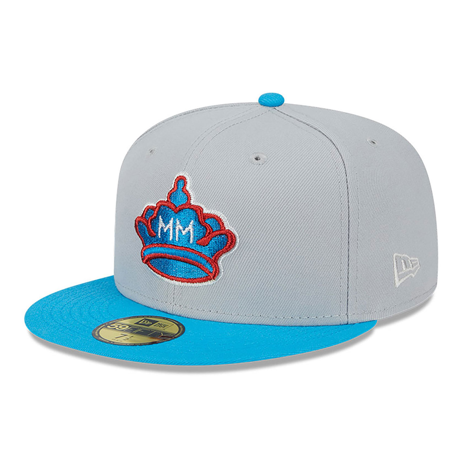 Men's New Era Light blue/navy Miami Marlins Green Undervisor 59FIFTY Fitted Hat