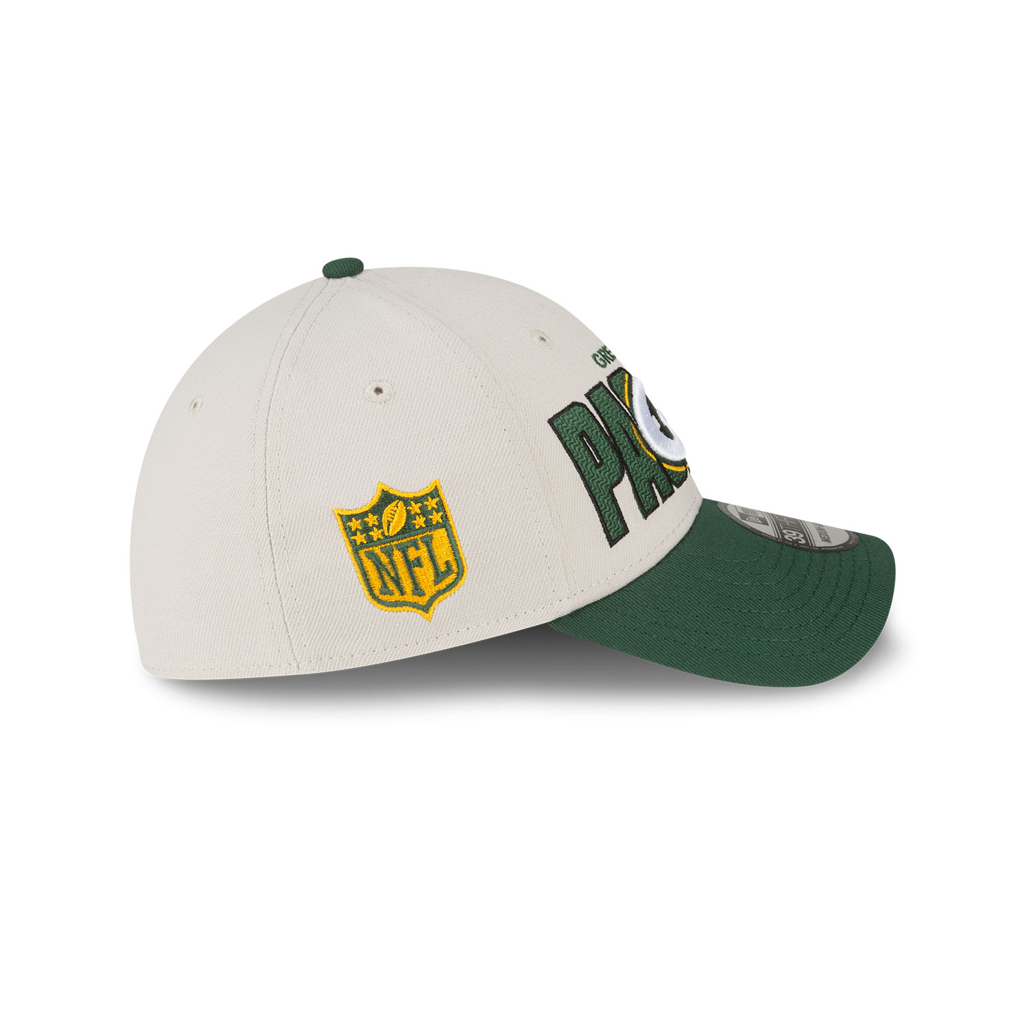 Green Bay Packers NFL 2023 Draft White 39THIRTY Stretch Fit Cap