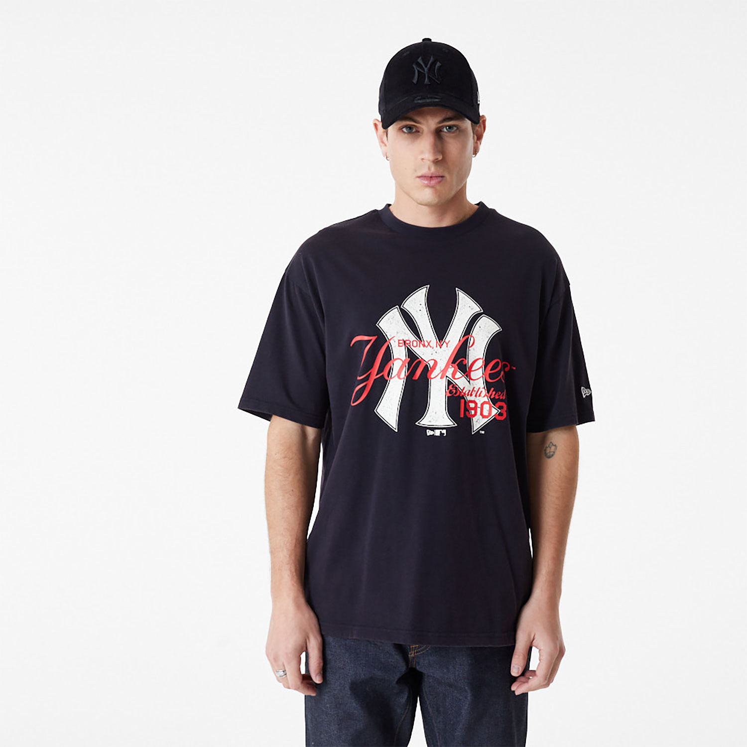 New York Yankees MLB Lifestyle Oversized Navy T-Shirt